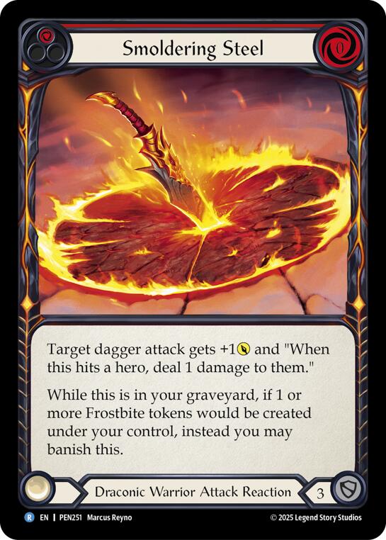 Smoldering Steel (Red) (Rainbow Foil) [PEN251] (Compendium of Rathe)  Rainbow Foil | Magic Magpie