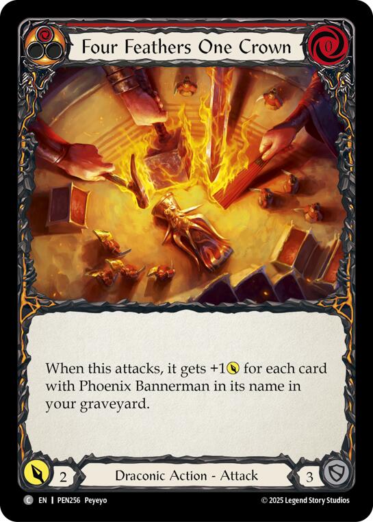 Four Feathers One Crown (Red) (Rainbow Foil) [PEN256] (Compendium of Rathe)  Rainbow Foil | Magic Magpie