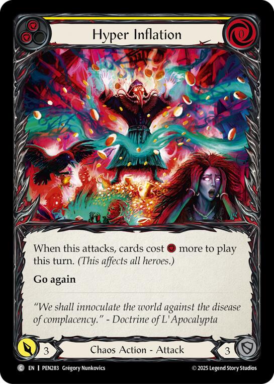Hyper Inflation (Yellow) (Rainbow Foil) [PEN283] (Compendium of Rathe)  Rainbow Foil | Magic Magpie