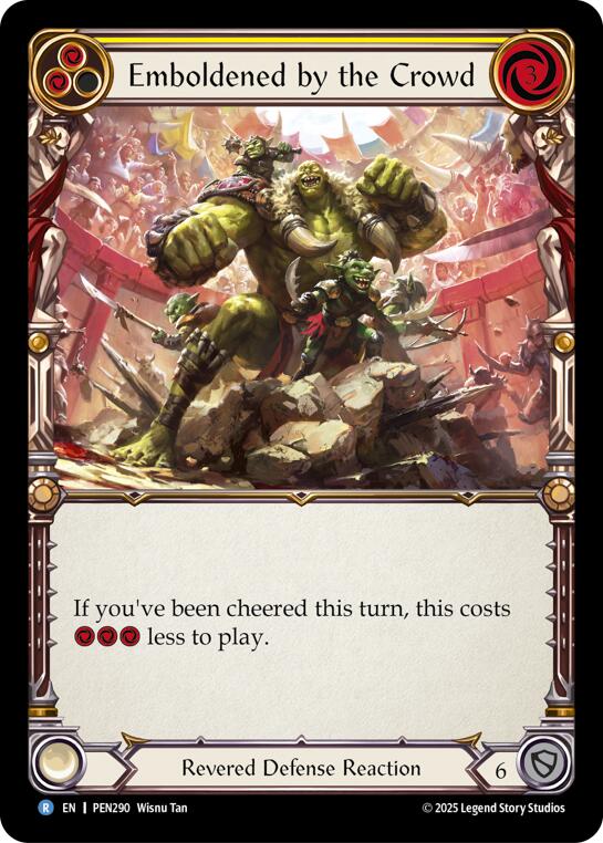 Emboldened By The Crowd (Yellow) (Rainbow Foil) [PEN290] (Compendium of Rathe)  Rainbow Foil | Magic Magpie