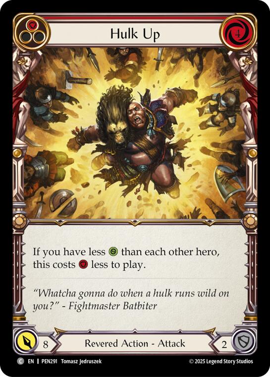 Hulk Up (Red) (Rainbow Foil) [PEN291] (Compendium of Rathe)  Rainbow Foil | Magic Magpie