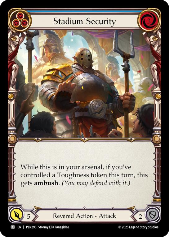 Stadium Security (Blue) (Rainbow Foil) [PEN296] (Compendium of Rathe)  Rainbow Foil | Magic Magpie