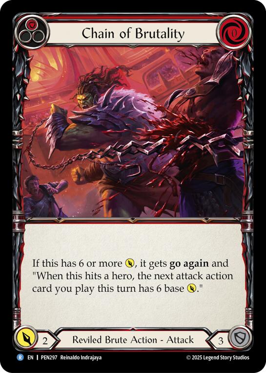 Chain Brutality (Red) (Rainbow Foil) [PEN297] (Compendium of Rathe)  Rainbow Foil | Magic Magpie