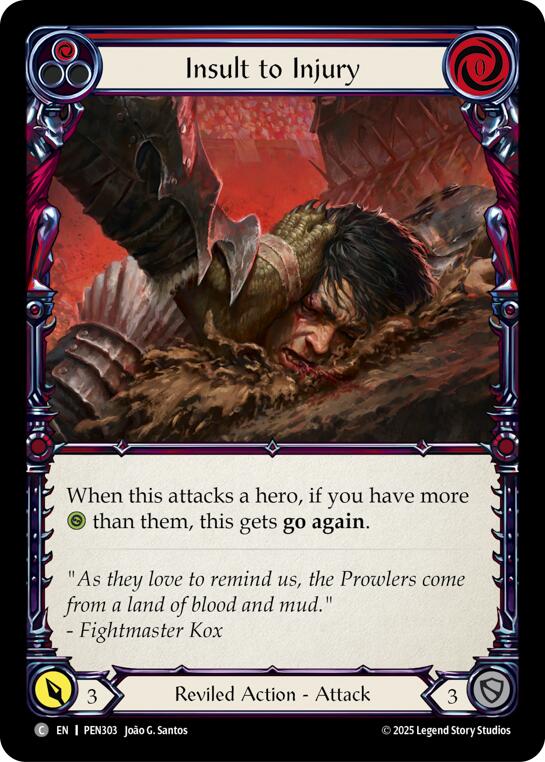 Insult To Injury (Red) (Rainbow Foil) [PEN303] (Compendium of Rathe)  Rainbow Foil | Magic Magpie