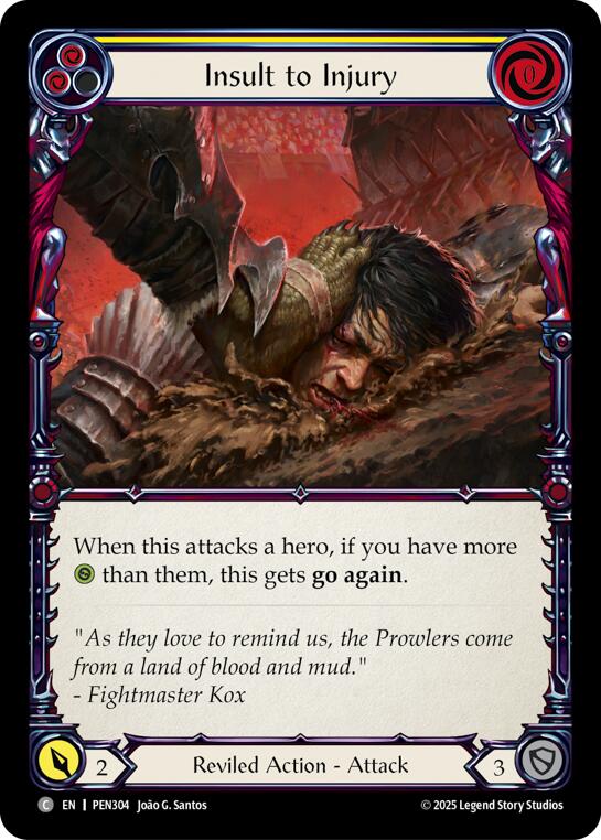 Insult To Injury (Yellow) (Rainbow Foil) [PEN304] (Compendium of Rathe)  Rainbow Foil | Magic Magpie