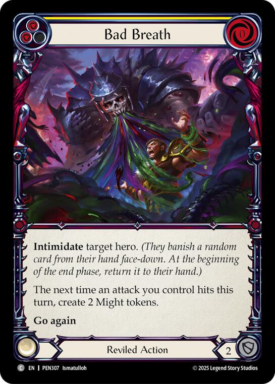 Bad Breath (Yellow) (Rainbow Foil) [PEN307] (Compendium of Rathe)  Rainbow Foil | Magic Magpie