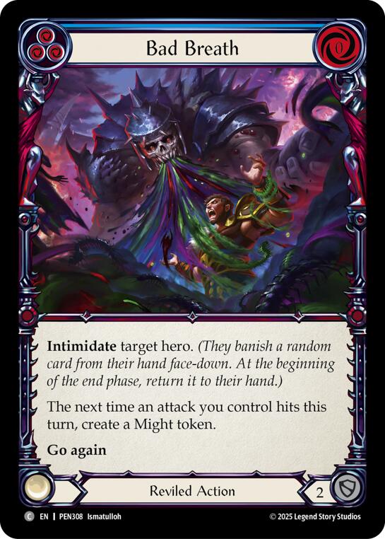 Bad Breath (Blue) (Rainbow Foil) [PEN308] (Compendium of Rathe)  Rainbow Foil | Magic Magpie