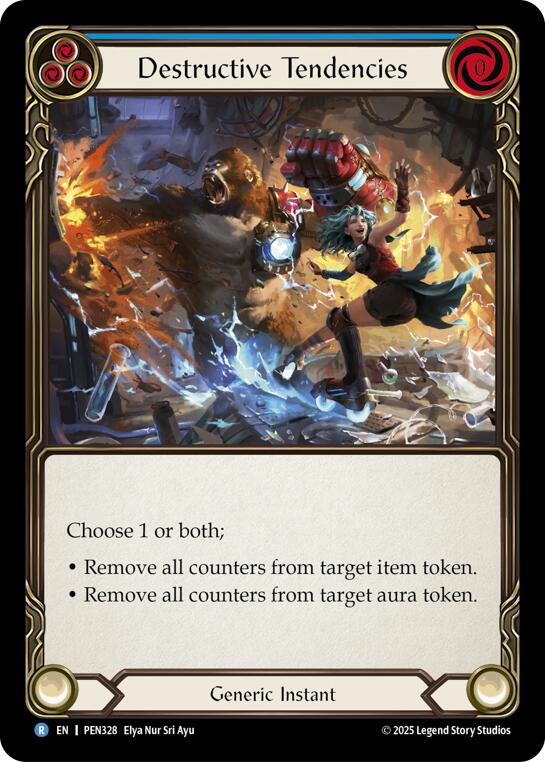 Destructive Tendencies (Blue) (Rainbow Foil) [PEN328] (Compendium of Rathe)  Rainbow Foil | Magic Magpie