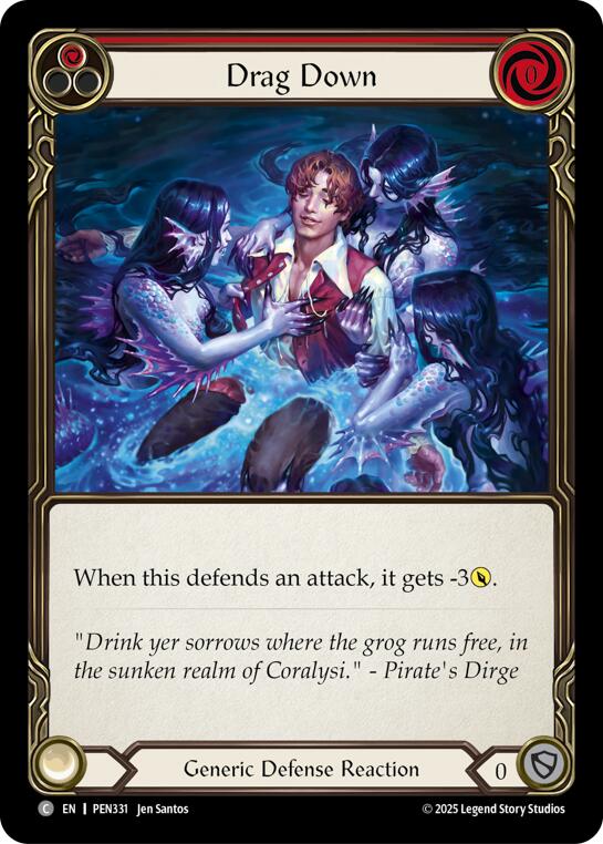 Drag Down (Red) (Rainbow Foil) [PEN331] (Compendium of Rathe)  Rainbow Foil | Magic Magpie