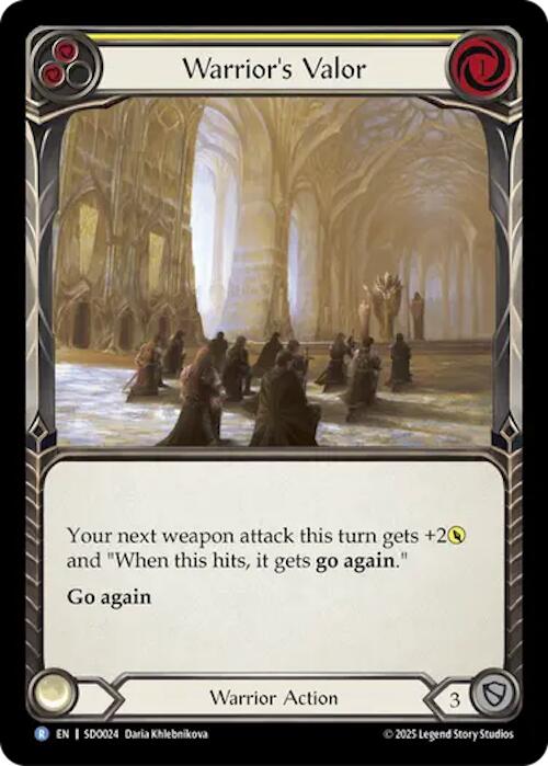 Warrior's Valor (Yellow) (Regular) [SDO024] (GEM Pack 2) | Magic Magpie
