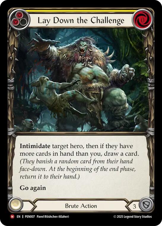 Lay Down The Challenge (Yellow) [PEN007] (Compendium of Rathe)  Rainbow Foil | Magic Magpie