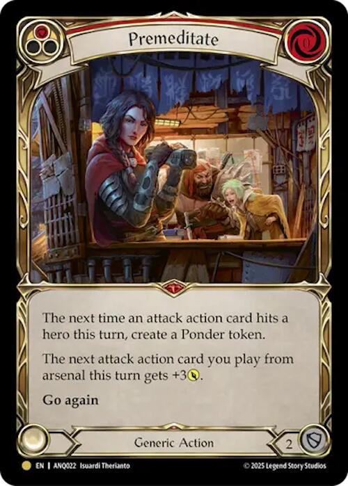 Premeditate (Red) (Gold) [ANQ022] (Compendium of Rathe - Antiquity Pack)  Rainbow Foil | Magic Magpie