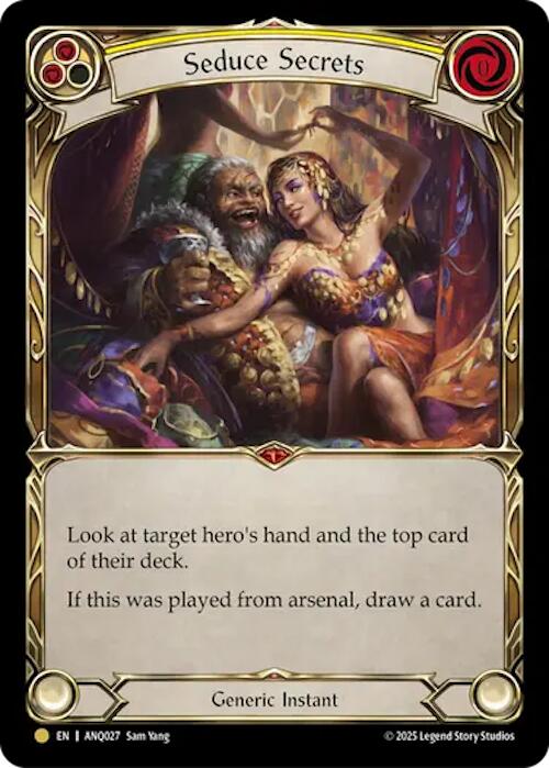 Seduce Secrets (Yellow) (Gold) [ANQ027] (Compendium of Rathe - Antiquity Pack)  Rainbow Foil | Magic Magpie