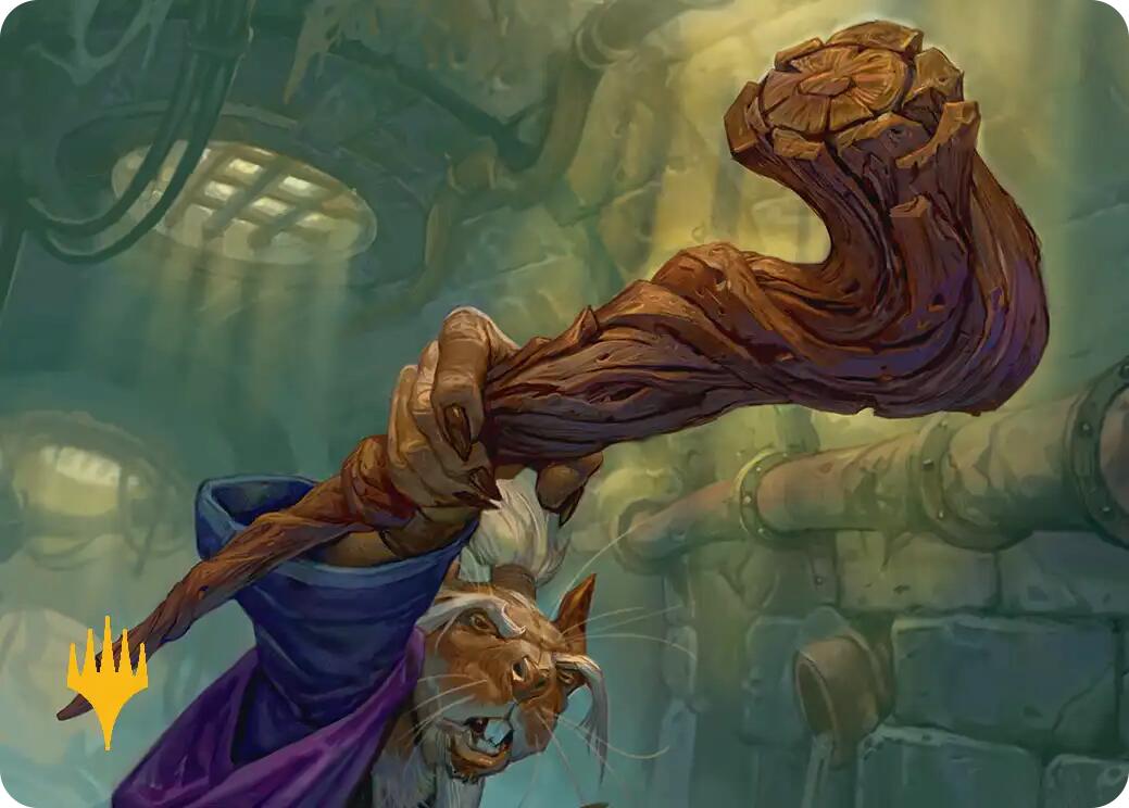 Wooden Cane Art Card (Gold-Stamped) [Teenage Mutant Ninja Turtles Art Series] | Magic Magpie