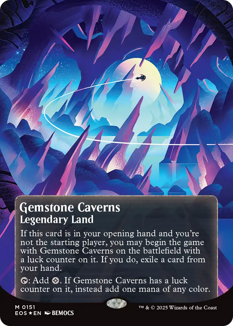 Gemstone Caverns (0151) (Borderless) (Galaxy Foil) [Edge of Eternities: Stellar Sights] | Magic Magpie