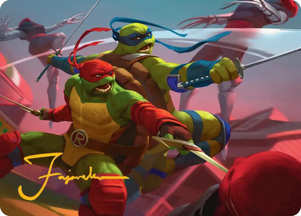 Raph & Leo, Sibling Rivals Art Card (Gold-Stamped Signature) [Teenage Mutant Ninja Turtles Art Series] | Magic Magpie