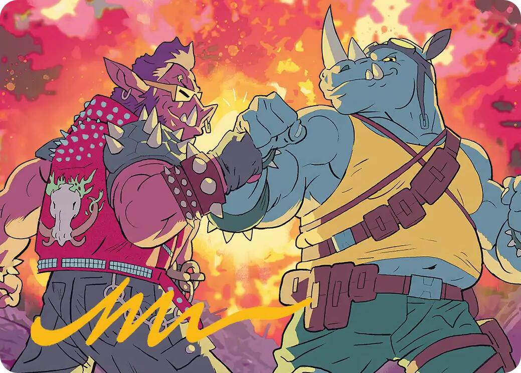 Bebop & Rocksteady Art Card (Gold-Stamped Signature) [Teenage Mutant Ninja Turtles Art Series] | Magic Magpie