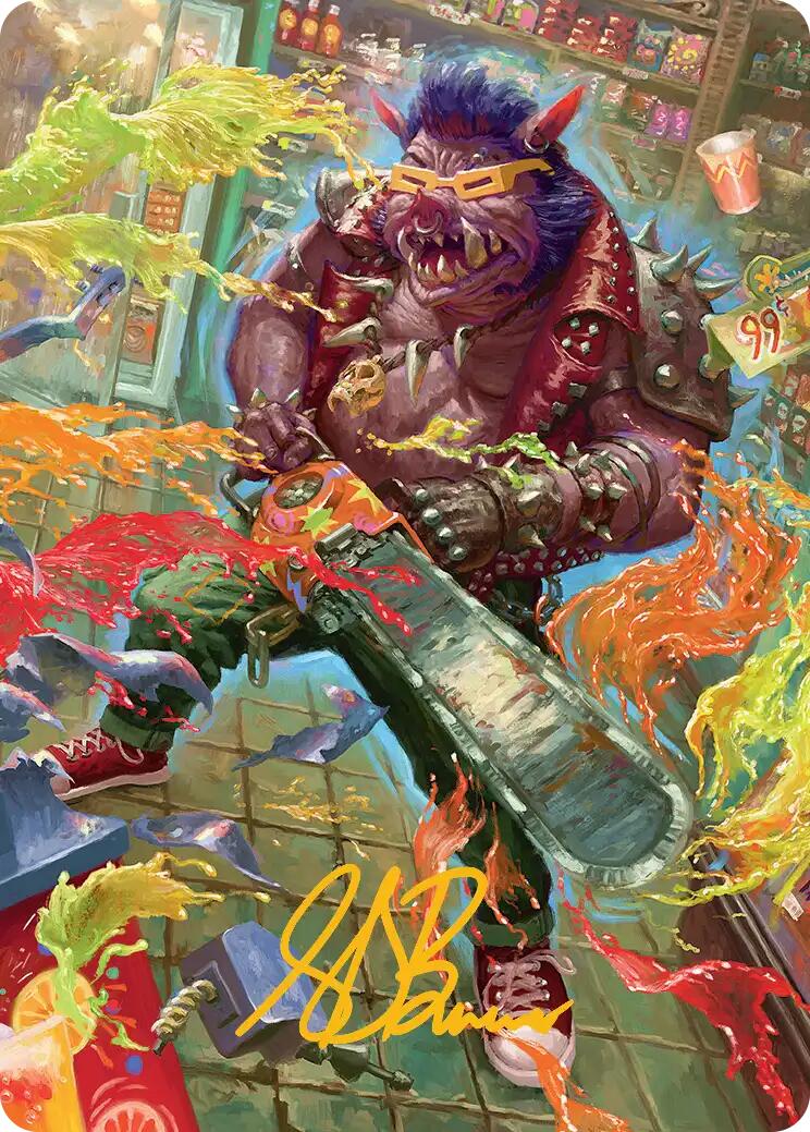 Bebop, Porcine Punk Art Card (Gold-Stamped Signature) [Teenage Mutant Ninja Turtles Art Series] | Magic Magpie