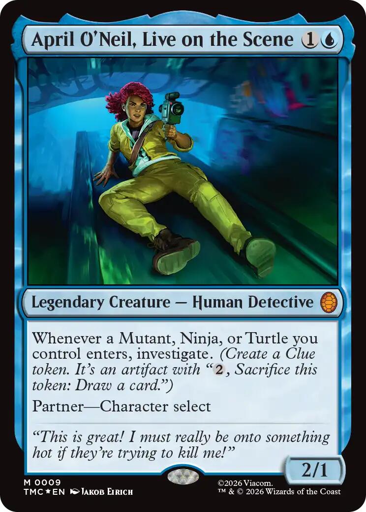 April O'Neil, Live on the Scene (Surge Foil) [Teenage Mutant Ninja Turtles Commander] | Magic Magpie