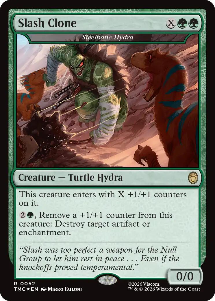 Slash Clone - Steelbane Hydra (Surge Foil) [Teenage Mutant Ninja Turtles Commander] | Magic Magpie