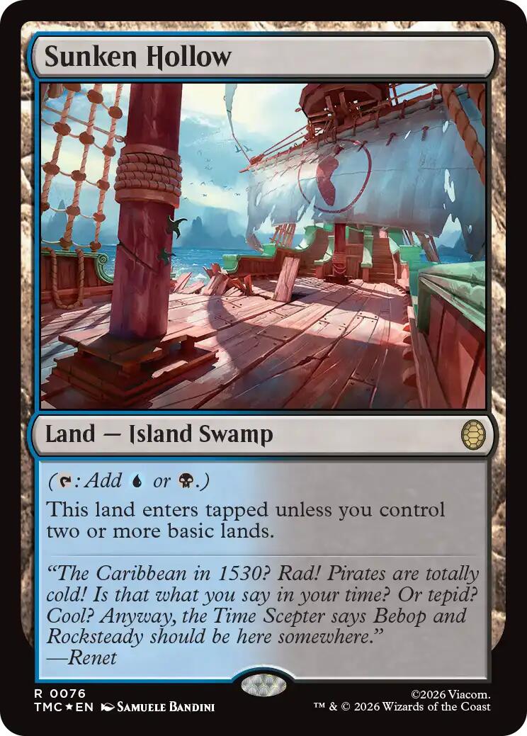 Sunken Hollow (Surge Foil) [Teenage Mutant Ninja Turtles Commander] | Magic Magpie