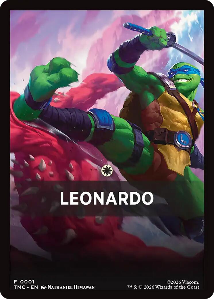 Leonardo Theme Card [Teenage Mutant Ninja Turtles Commander Tokens] | Magic Magpie
