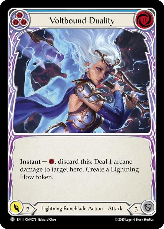 Voltbound Duality (Blue) [OMN079] (Omens of the Third Age)  Rainbow Foil | Magic Magpie