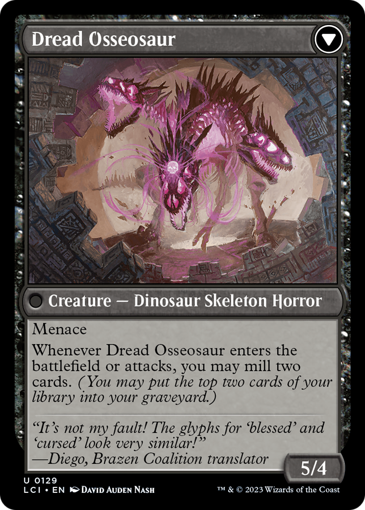 Visage of Dread // Dread Osseosaur [The Lost Caverns of Ixalan] | Magic Magpie