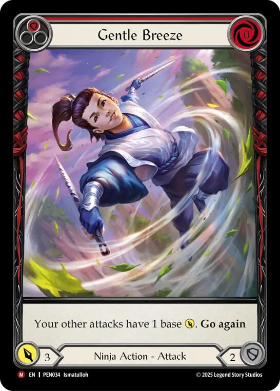 Gentle Breeze (Red) (Extended Art) [PEN034] (Compendium of Rathe)  Rainbow Foil | Magic Magpie