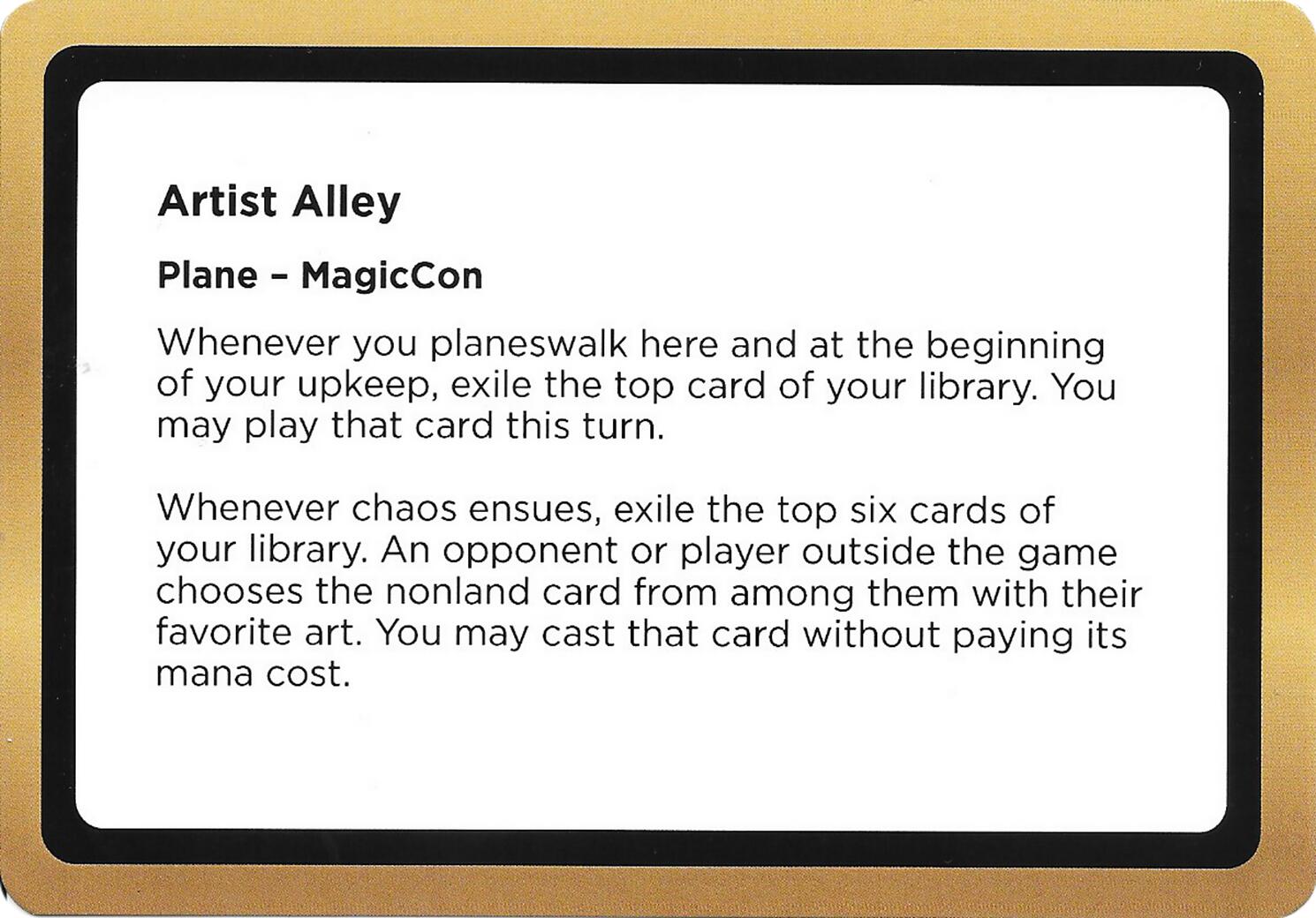 Artist Alley (Black Lotus Unknown Planechase) [Oversize Cards] | Magic Magpie