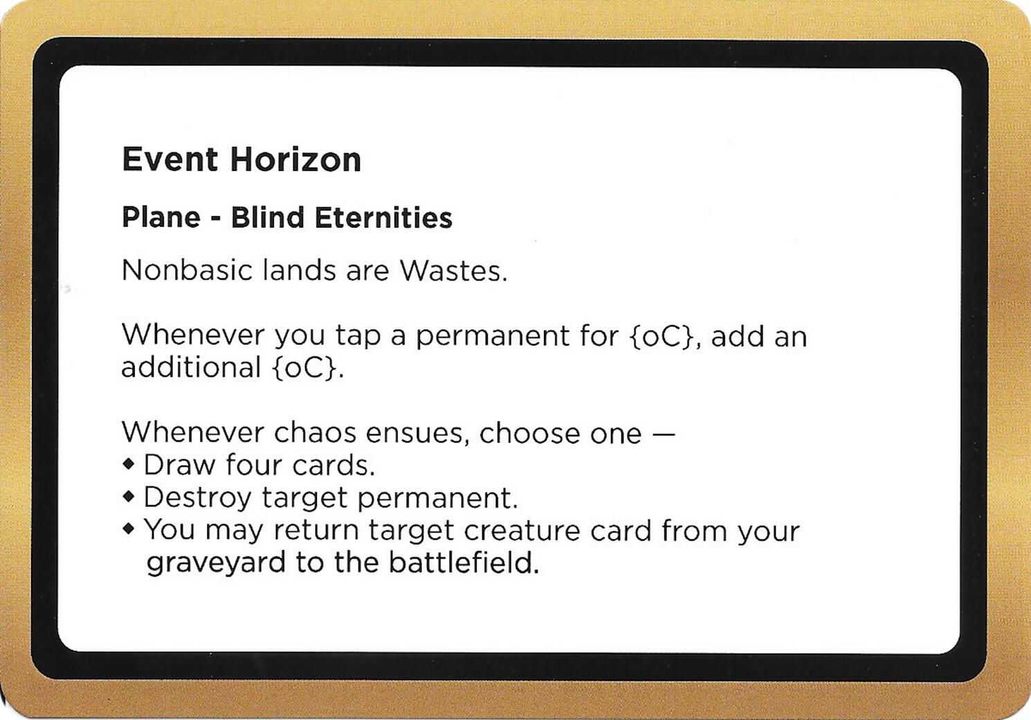 Event Horizon (Black Lotus Unknown Planechase) [Oversize Cards] | Magic Magpie