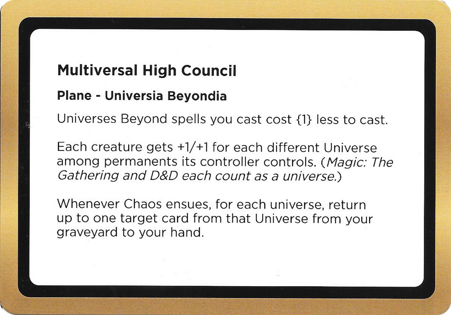 Multiversal High Council (Black Lotus Unknown Planechase) [Oversize Cards] | Magic Magpie