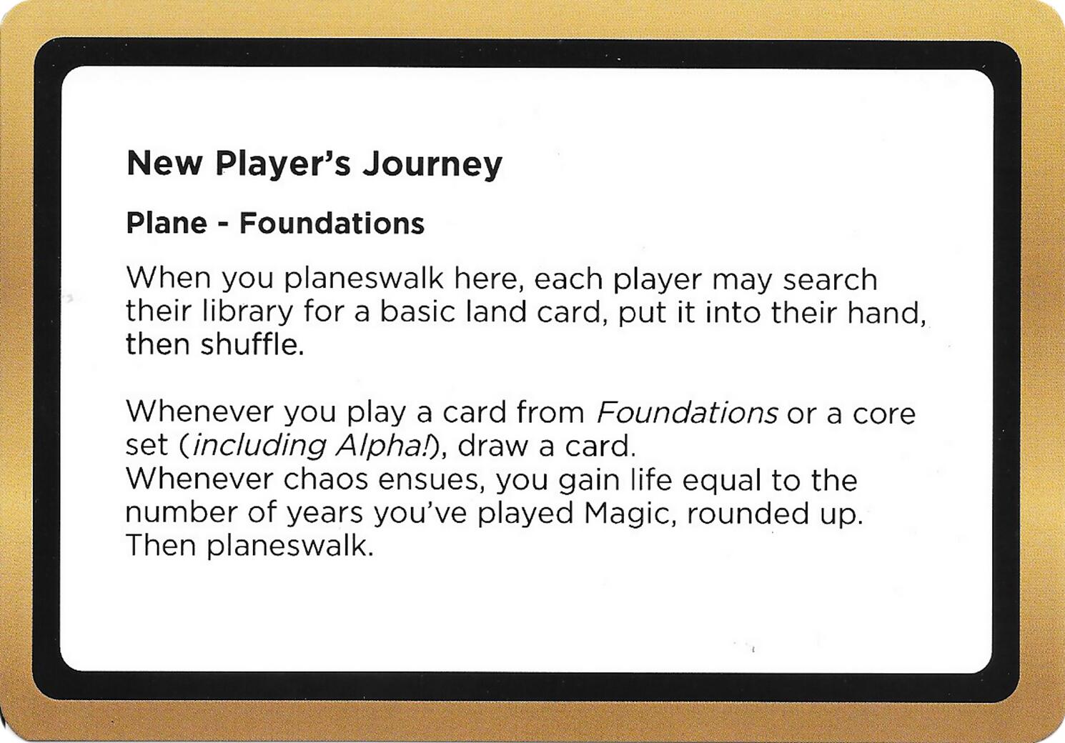 New Player's Journey (Black Lotus Unknown Planechase) [Oversize Cards] | Magic Magpie