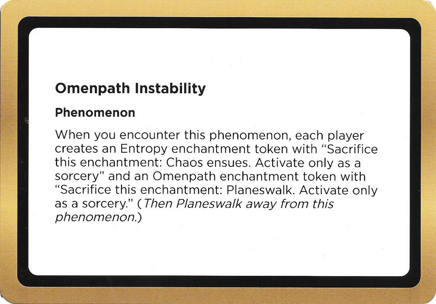 Omenpath Instability (Black Lotus Unknown Planechase) [Oversize Cards] | Magic Magpie
