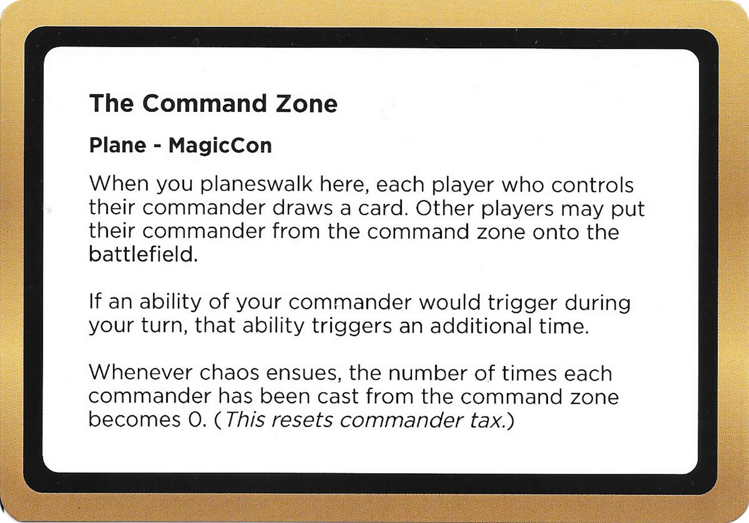 The Command Zone (Black Lotus Unknown Planechase) [Oversize Cards] | Magic Magpie