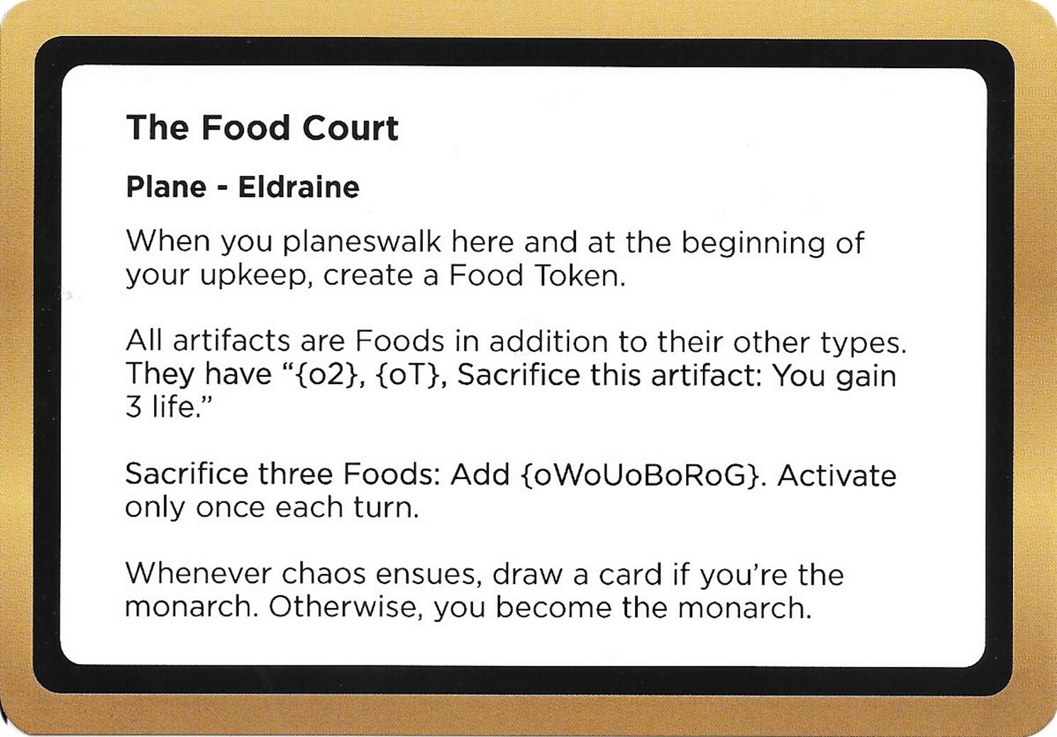 The Food Court (Black Lotus Unknown Planechase) [Oversize Cards] | Magic Magpie