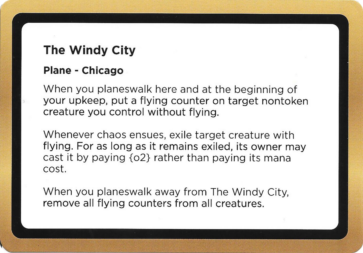The Windy City (Black Lotus Unknown Planechase) [Oversize Cards] | Magic Magpie