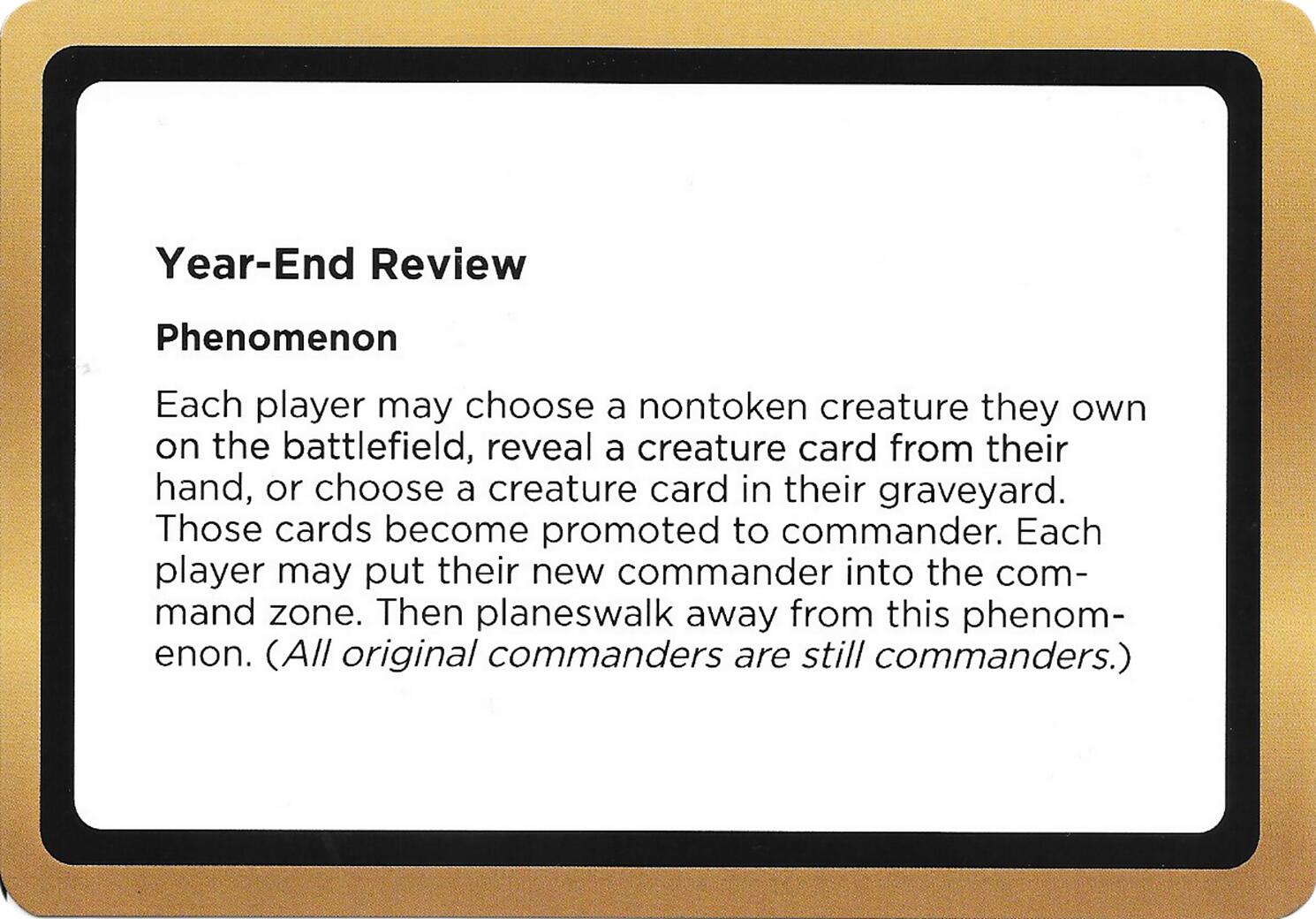 Year-End Review (Black Lotus Unknown Planechase) [Oversize Cards] | Magic Magpie