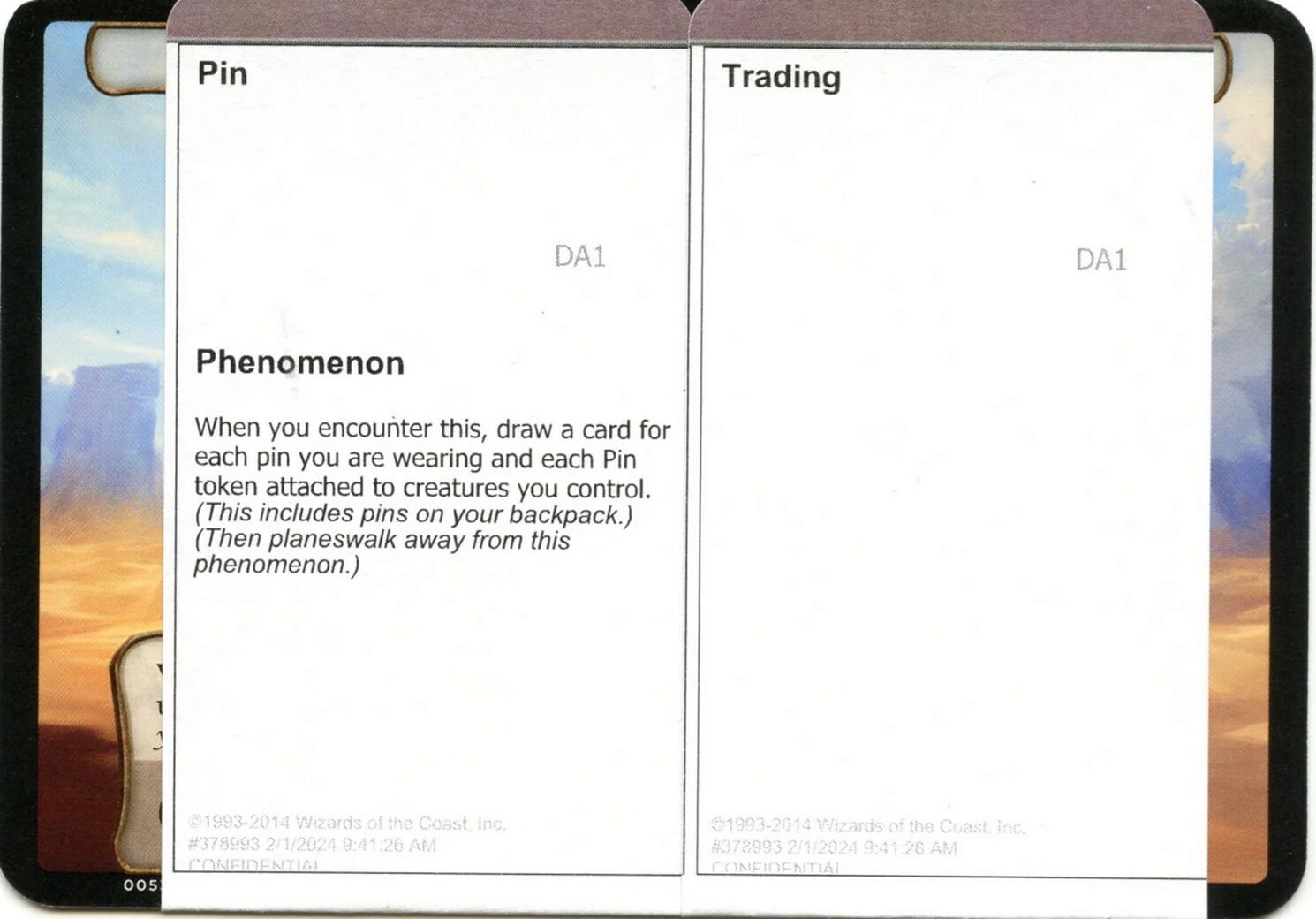 Pin Trading (Black Lotus Unknown Planechase) [Oversize Cards] | Magic Magpie