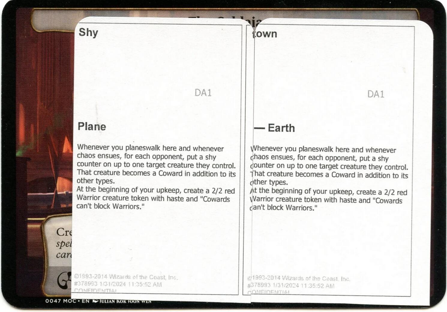 Shy Town (Black Lotus Unknown Planechase) [Oversize Cards] | Magic Magpie