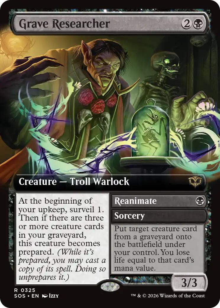 Grave Researcher (Extended Art) [Secrets of Strixhaven] | Magic Magpie