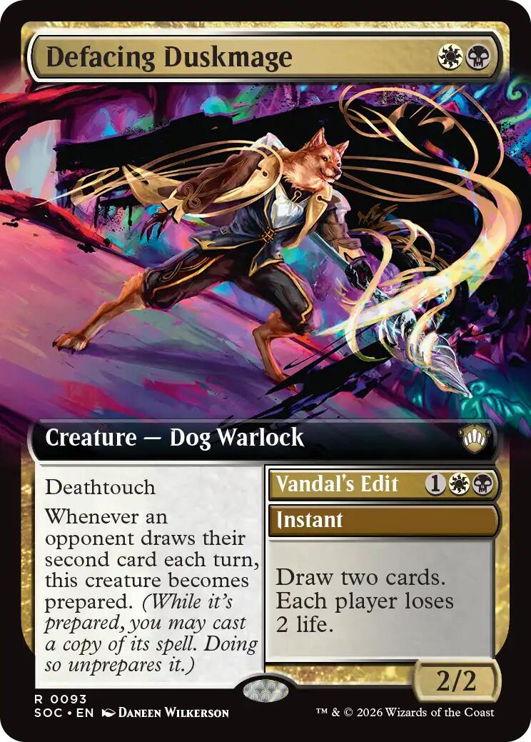 Defacing Duskmage (Extended Art) [Secrets of Strixhaven Commander] | Magic Magpie