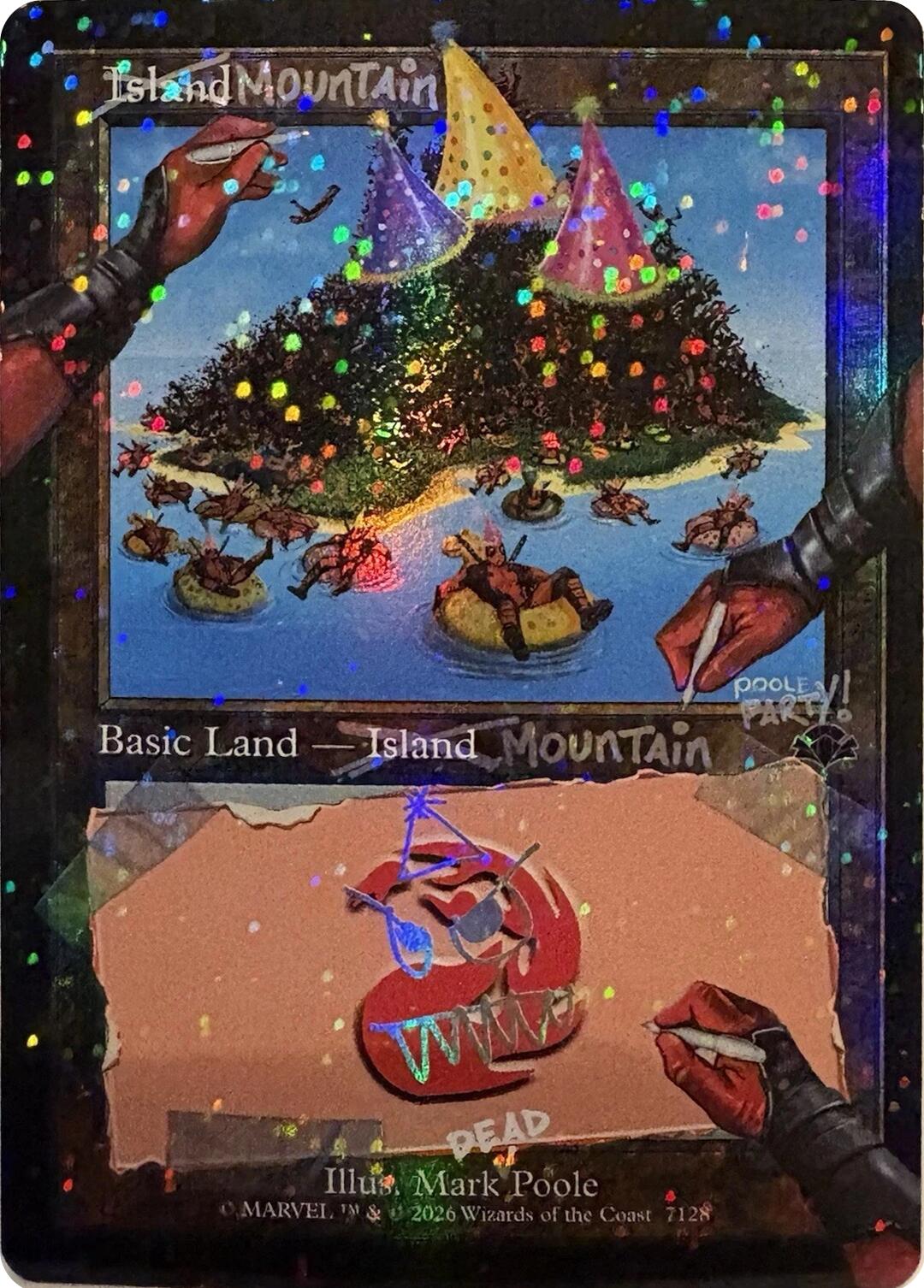Mountain (7128) (Pool Party Foil) [Secret Lair Drop Series] | Magic Magpie