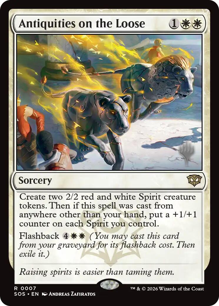 Antiquities on the Loose [Secrets of Strixhaven Promos] | Magic Magpie