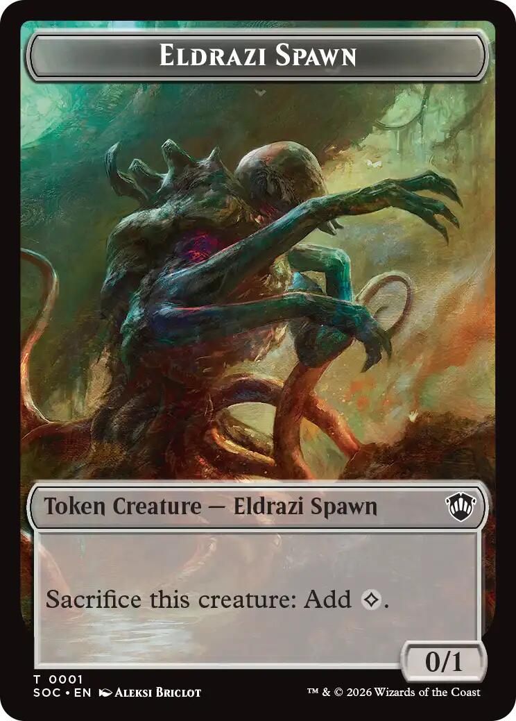 Eldrazi Spawn // Worm Double-Sided Token [Secrets of Strixhaven Commander Tokens] | Magic Magpie