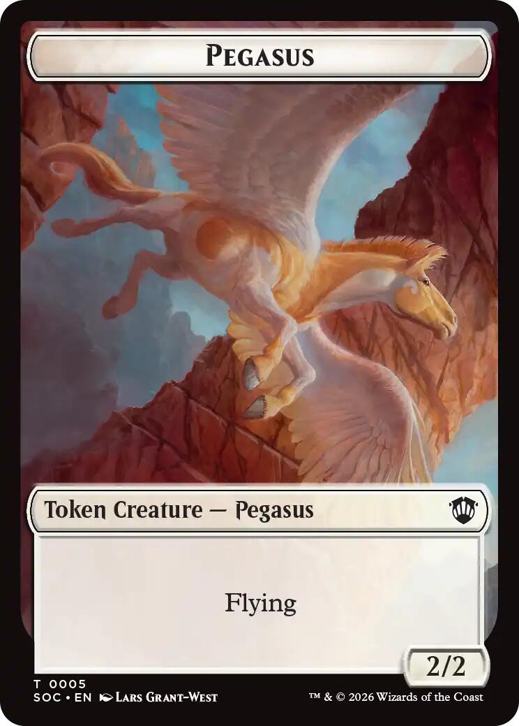 Pegasus // Inkling (0022) Double-Sided Token [Secrets of Strixhaven Commander Tokens] | Magic Magpie