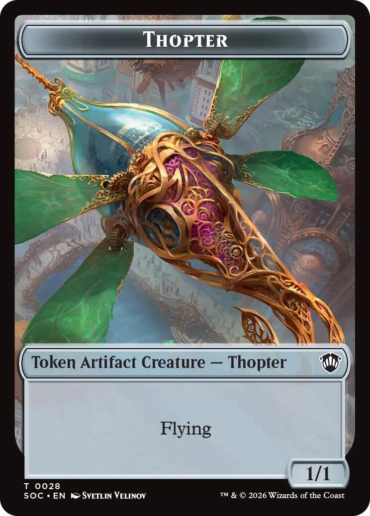 Thopter // Fractal (0004) Double-Sided Token [Secrets of Strixhaven Commander Tokens] | Magic Magpie