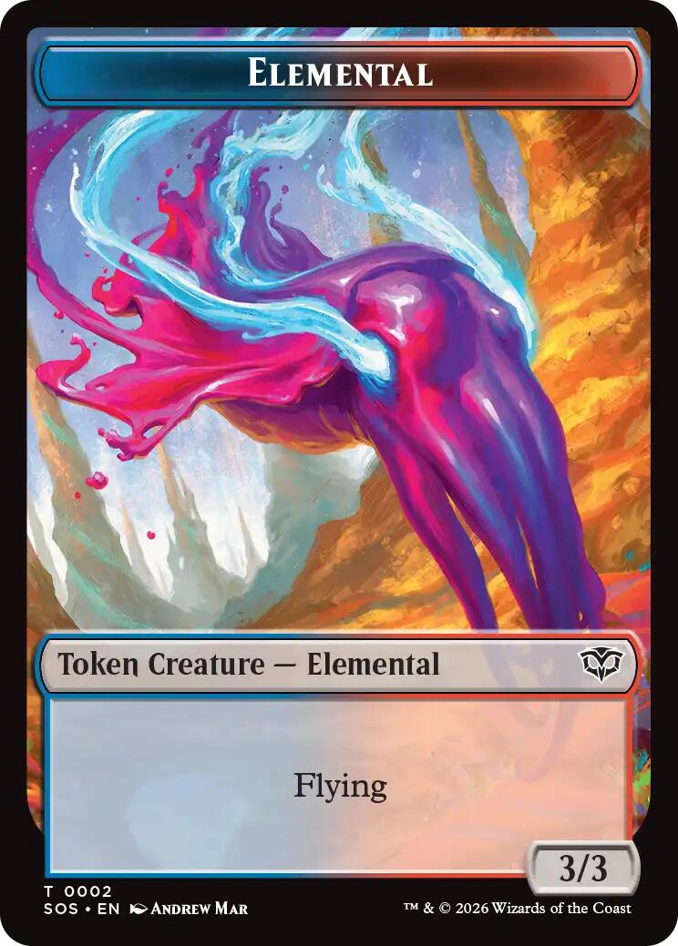 Dragon Illusion // Elemental (0002) Double-Sided Token [Secrets of Strixhaven Commander Tokens] | Magic Magpie