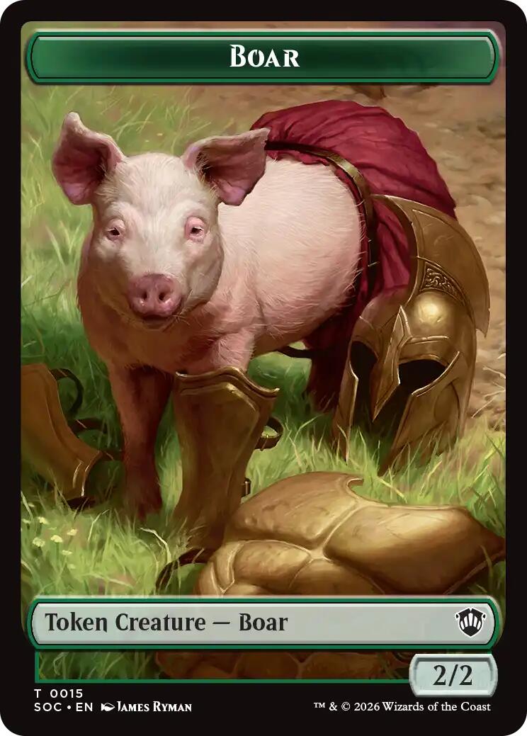 Boar // Frog Lizard Double-Sided Token [Secrets of Strixhaven Commander Tokens] | Magic Magpie