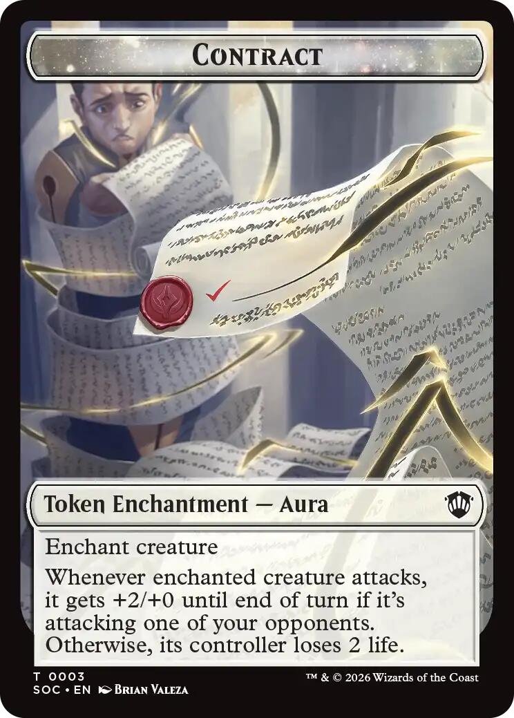 Contract // Pegasus Double-Sided Token [Secrets of Strixhaven Commander Tokens] | Magic Magpie
